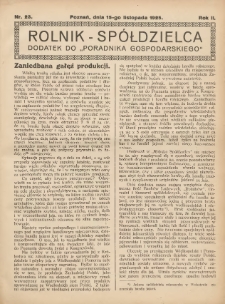 Rolnik-Spółdzielca 1925.11.15 R.2 Nr23