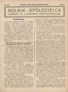 Rolnik-Spółdzielca 1925.11.29 R.2 Nr24