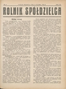 Rolnik-Spółdzielca 1930.01.05 R.7 Nr1