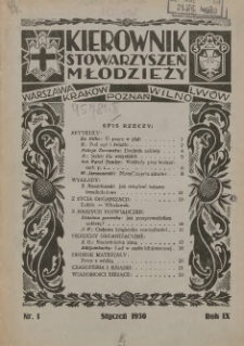 Kierownik Stowarzyszeń Młodzieży 1930.01 R.9 Nr1