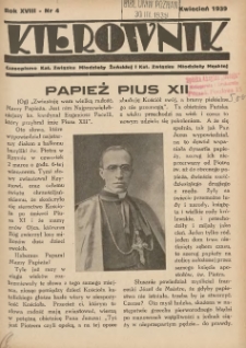 Kierownik: czasopismo Kat. Związku Młodzieży Żeńskiej i Kat. Związku Młodzieży Męskiej 1939.04 R.18 Nr4