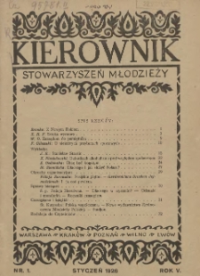 Kierownik Stowarzyszeń Młodzieży 1926.01 R.5 Nr1