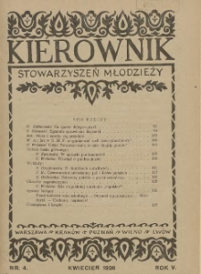 Kierownik Stowarzyszeń Młodzieży 1926.04 R.5 Nr4