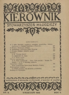 Kierownik Stowarzyszeń Młodzieży 1926.09 R.5 Nr9
