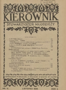 Kierownik Stowarzyszeń Młodzieży 1926.11 R.5 Nr11