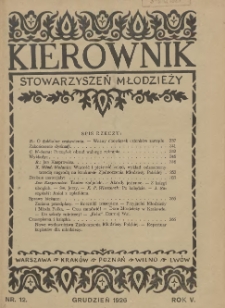 Kierownik Stowarzyszeń Młodzieży 1926.12 R.5 Nr12