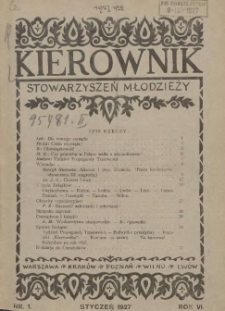 Kierownik Stowarzyszeń Młodzieży 1927.01 R.6 Nr1