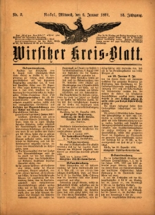 Wirsitzer Kreis-Blatt: herausgegeben vom Königlichen Landraths-Amte 1897.01.06 Jg.53 Nr2