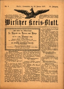 Wirsitzer Kreis-Blatt: herausgegeben vom Königlichen Landraths-Amte 1897.01.16 Jg.53 Nr5
