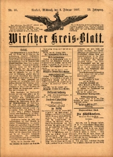 Wirsitzer Kreis-Blatt: herausgegeben vom Königlichen Landraths-Amte 1897.02.03 Jg.53 Nr10