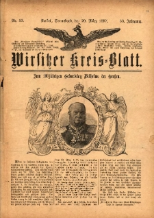 Wirsitzer Kreis-Blatt: herausgegeben vom Königlichen Landraths-Amte 1897.03.20 Jg.53 Nr23