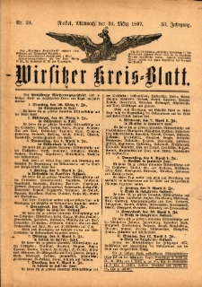 Wirsitzer Kreis-Blatt: herausgegeben vom Königlichen Landraths-Amte 1897.03.24 Jg.53 Nr24