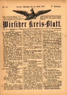 Wirsitzer Kreis-Blatt: herausgegeben vom Königlichen Landraths-Amte 1897.04.21 Jg.53 Nr31