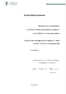 Strategie sieci handlowych w zakresie zrównoważonego zarządzania na przykładzie toreb zakupowych