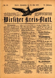 Wirsitzer Kreis-Blatt: herausgegeben vom Königlichen Landraths-Amte 1897.05.29 Jg.53 Nr42