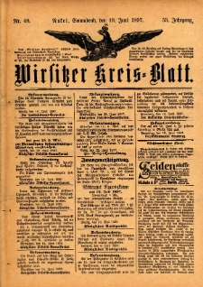 Wirsitzer Kreis-Blatt: herausgegeben vom Königlichen Landraths-Amte 1897.06.19 Jg.53 Nr 48
