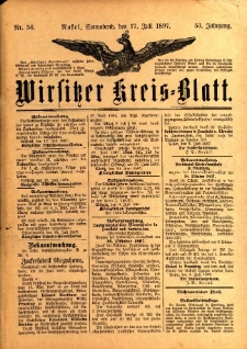 Wirsitzer Kreis-Blatt: herausgegeben vom Königlichen Landraths-Amte 1897.07.17 Jg.53 Nr56