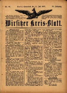 Wirsitzer Kreis-Blatt: herausgegeben vom Königlichen Landraths-Amte 1897.07.31 Jg.53 Nr60