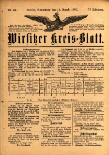 Wirsitzer Kreis-Blatt: herausgegeben vom Königlichen Landraths-Amte 1897.08.14 Jg.53 Nr64