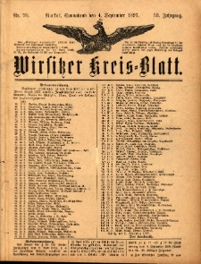 Wirsitzer Kreis-Blatt: herausgegeben vom Königlichen Landraths-Amte 1897.09.04 Jg.53 Nr70
