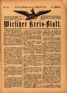 Wirsitzer Kreis-Blatt: herausgegeben vom Königlichen Landraths-Amte 1897.09.15 Jg.53 Nr73