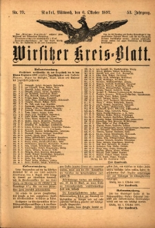 Wirsitzer Kreis-Blatt: herausgegeben vom Königlichen Landraths-Amte 1897.10.06 Jg.53 Nr79