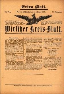 Wirsitzer Kreis-Blatt: herausgegeben vom Königlichen Landraths-Amte 1897.10.06 Jg.53 Nr79a Extra-Blatt