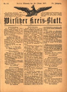 Wirsitzer Kreis-Blatt: herausgegeben vom Königlichen Landraths-Amte 1897.10.20 Jg.53 Nr83