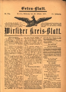 Wirsitzer Kreis-Blatt: herausgegeben vom Königlichen Landraths-Amte 1897.10.20 Jg.53 Nr83a Extra-Blatt