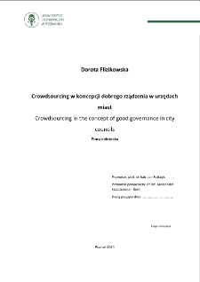 Crowdsourcing w koncepcji dobrego rządzenia w urzędach miast