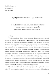 Wystąpienie Niemiec z Ligi Narod&oacute;w (wersja rozszerzona)