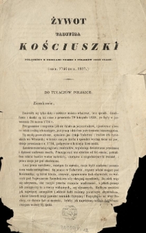 Żywot Tadeusza Kościuszki połączony z dziejami Polski i Polaków jego czasu (od r. 1746 do r. 1817)