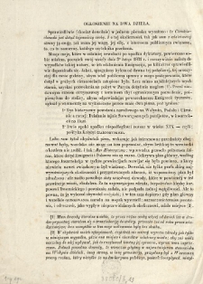 Ogłoszenie na dwa dzieła