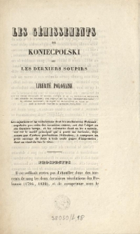 Les Gémissements de Koniecpolski, ou les derniers soupirs de la liberté polonaise : avec une résumé historique [...] : prospectus.