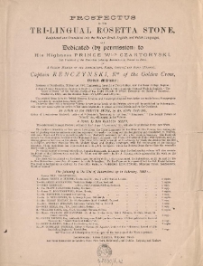 Prospectus of the Tri-Lingual Rosetta Stone [...]