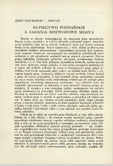 Kupiectwo poznańskie a zadania rozwojowe miasta