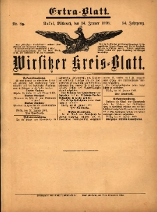 Wirsitzer Kreis-Blatt: herausgegeben vom Königlichen Landraths-Amte 1898.01.26 Jg.54 Nr8a Extra-Blatt