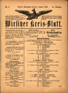 Wirsitzer Kreis-Blatt: herausgegeben vom Königlichen Landraths-Amte 1898.01.29 Jg.54 Nr9
