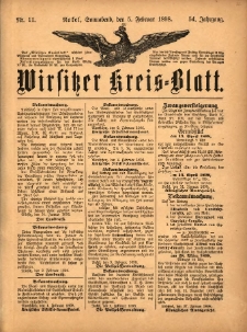 Wirsitzer Kreis-Blatt: herausgegeben vom Königlichen Landraths-Amte 1898.02.05 Jg.54 Nr11