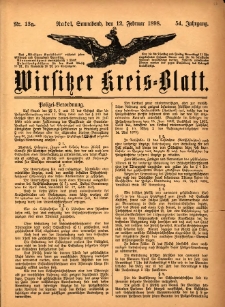 Wirsitzer Kreis-Blatt: herausgegeben vom Königlichen Landraths-Amte 1898.02.12 Jg.54 Nr13a