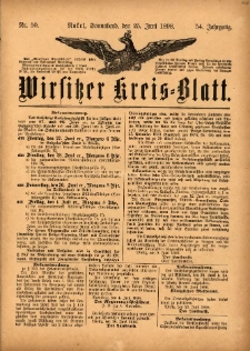 Wirsitzer Kreis-Blatt: herausgegeben vom Königlichen Landraths-Amte 1898.06.25 Jg.54 Nr50