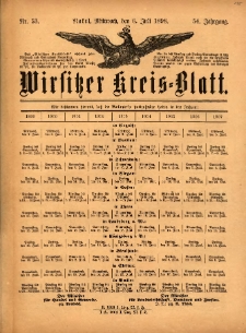 Wirsitzer Kreis-Blatt: herausgegeben vom Königlichen Landraths-Amte 1898.07.06 Jg.54 Nr53