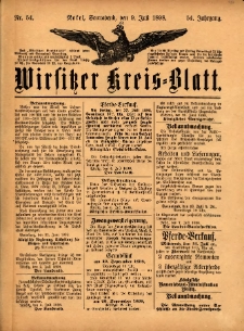 Wirsitzer Kreis-Blatt: herausgegeben vom Königlichen Landraths-Amte 1898.07.09 Jg.54 Nr54