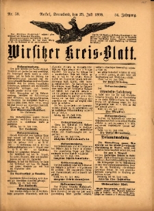 Wirsitzer Kreis-Blatt: herausgegeben vom Königlichen Landraths-Amte 1898.07.23 Jg.54 Nr58