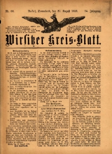 Wirsitzer Kreis-Blatt: herausgegeben vom Königlichen Landraths-Amte 1898.08.20 Jg.54 Nr66