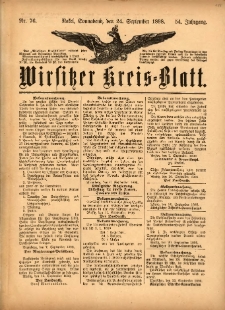 Wirsitzer Kreis-Blatt: herausgegeben vom Königlichen Landraths-Amte 1898.09.24 Jg.54 Nr76