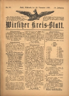 Wirsitzer Kreis-Blatt: herausgegeben vom Königlichen Landraths-Amte 1898.11.23 Jg.54 Nr93