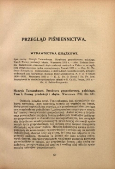 Przegląd piśmiennictwa. Wydawnictwa książkowe. Czasopisma (bibliografia piśmiennictwa rolniczego)