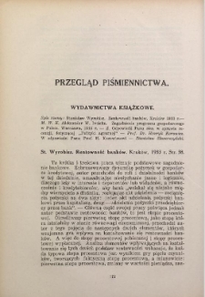 Przegląd piśmiennictwa. Wydawnictwa książkowe. Czasopisma (bibliografia piśmiennictwa rolniczego)