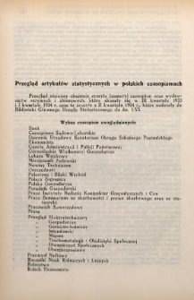 Przegląd artykułów statystycznych w polskich czasopismach